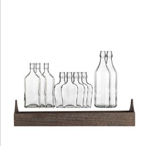 Set Of 10 Bottles On Wooden Tray 11-Piece Set